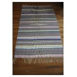 Vtg Striped Mexican Saltillo Style Throw Blanket