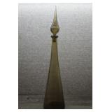 Vtg Empoli Smoked Glass Flame Stopper Decanter