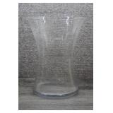Vtg Large Clear Glass Hourglass Flared Vase