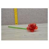 Vintage Blown Art Red Glass Flower