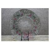 Vtg Indiana Glass Christmas Wreath Platter