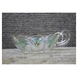 Hand Painted Scallop Edge Clear Glass Bowl
