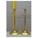 Pair Vtg Brass 12.5' Tall Candlesticks Holders