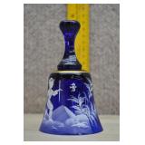 Vtg Cobalt Glass Bell in the Mary Gregory Style