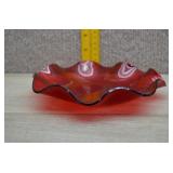 Hand-Crafted Cathedral Glass Bowl
