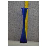 Vtg Aseda Glasbruk Sweden Blue 12' Stretch Vase