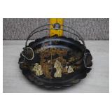 Vtg Japanese Papier-Mache Basket Serving Plate