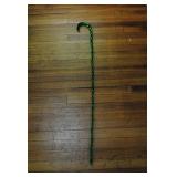 Vtg Hand-Blown Green Glass 'Whimsey' Cane
