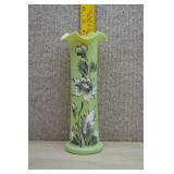 Vintage Westmoreland Green Satin Glass Bud Vase