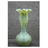 Fenton Custard Glass Painted Forget Me Not Vase