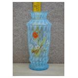 Blue & White Art Deco Opalescent Glass Vase