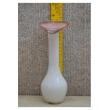 'Jack-in-the-Pulpit' White Cased Glass Art Vase