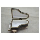 Vtg Hand-Painted Porcelain Piano Trinket Box