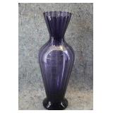 Vintage Amethyst Glass Vase w/Ruffled Rim