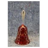 Vtg Murano Red and Gold Blown Glass Bell