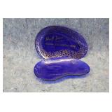 Vtg Herff Jones Cobalt Blue AASA Glass Ashtray
