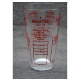 Vtg Federal Glass Cocktail Shaker w/Red Lettering