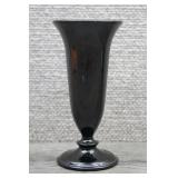 Vtg LE Smith Black Amethyst Silver Daisy Bud Vase
