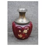 Pittsburgh Lamp Co Antique Red Satin Glass Carafe.