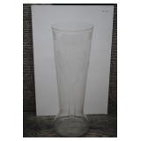 Antiq Etched Glass Thistle and Swastika Glass Vase