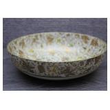 Vtg Chinoiserie Gold Gilt Floral Ceramic Bowl