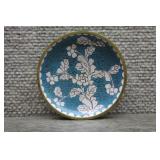 Vtg Chinese Cloisonne Enamel Floral Mini Dish