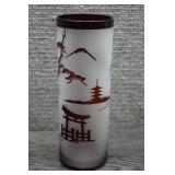 Vtg Noritake Ruby Red Frosted Japanese Collins