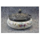 C.F Monroe Wavecrest Biscuit Jar w/SilverPlate Lid