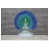 Vtg Crystal d'Arques Glass Peacock Figurine