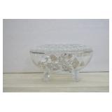 Viking w/Silver Overlay Oval Scroll FlowerliteBowl