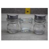 Lot of Antiq Clear Glass & Aluminum Eye Wash Cups