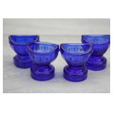 Wyeth Antiq Cobalt Glass & Plastic Eye Wash Cups
