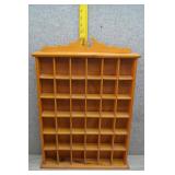 Light-wood Vtg Shadow Box w/ 36 Compartments