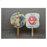 Two Vintage Promo Fans, NBC 1949 & Wichita Aeros