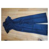 Vintage Black Wide Leg Collared Jumpsuit