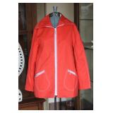 Vtg Vibrant Red Jacket Zipper-Front
