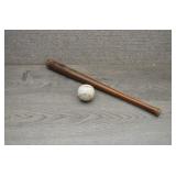 Official League Vintage Baseball & Wooden Mini Bat