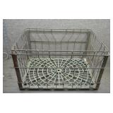 Vintage Metal Wire Milk Crate