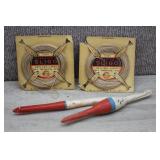 Vtg Linen Fishing Line and Pencil Bobbers