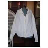 Vintage White Full Zip Up Windbreaker Jacket
