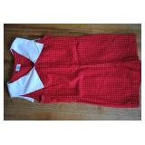 Vtg Byer Red Polka Dot w/ White Lapel Romper