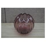 Vtg Fenton Art Glass Amethyst Rose Bowl Damaged