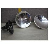 Vtg Wall Mount Cast Iron Lamp Holder & Reflector