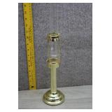 Vtg Brass and Glass Hurricane Candle Holder