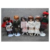 5 Ashton Drake Storybook Dolls,1 Avon Skating Doll