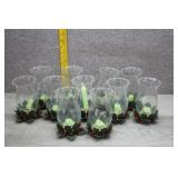 Ruffled Christmas Greenery Candle Holders