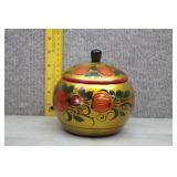 Hand-Painted Russian Khokhloma Wooden Trinket Box
