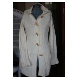 Vtg Organically Grown Ivory Knit Cardigan Sweater