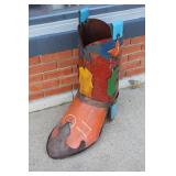 Southwestern Rustic Metal Yard Art Boot 32'