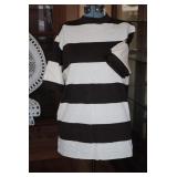 Vintage AJ August Brown & Cream Striped T-Shirt